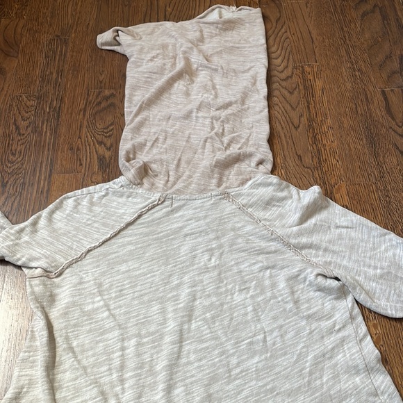 Free People Beach cotton cowl neck oversize sweatshirt in oatmeal, size S - Picture 6 of 6